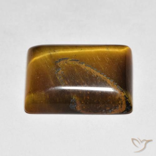 Olho de Tigre Medium Dark-Brown Natural 9.14ct, baguete, Opaco