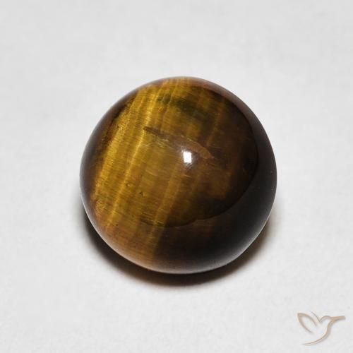 Olho de Tigre Marrom Quente Natural 2.18ct, Redondo, Opaco