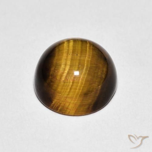 Olho de Tigre Marrom Quente Natural 2.18ct, Redondo, Opaco