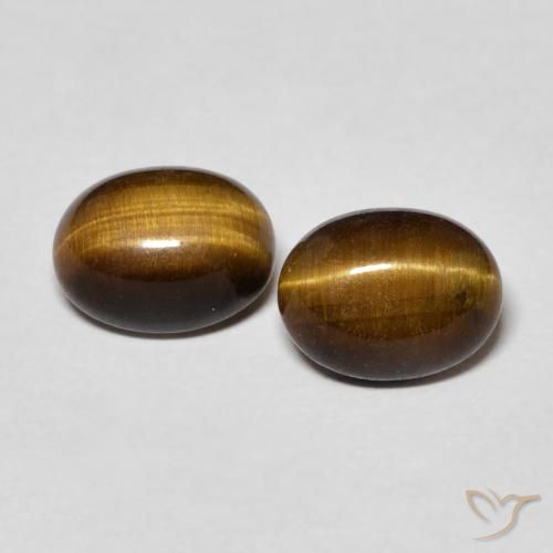 2.62ctw Natural Marrom Quente Olho de Tigre, oval, Opaco