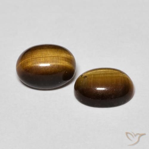 Pedras preciosas de Olho de Tigre Marrom Quente natural de 2.62 ct, oval, Opaco