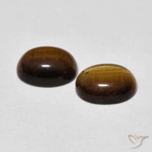 Pedras preciosas de Olho de Tigre Marrom Quente natural de 2.62 ct, oval, Opaco