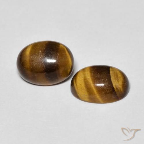 Pedras preciosas de Olho de Tigre Marrom dourado natural de 2.69 ct, oval, Opaco