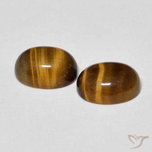Pedras preciosas de Olho de Tigre Marrom Quente natural de 2.73 ct, oval, Opaco