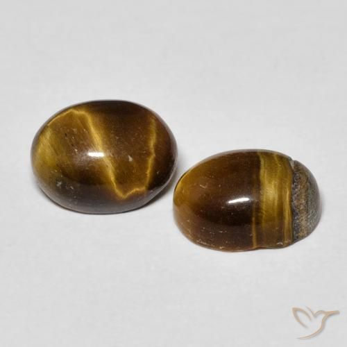 Pedras preciosas de Olho de Tigre Marrom Quente natural de 3.32 ct, oval, Opaco