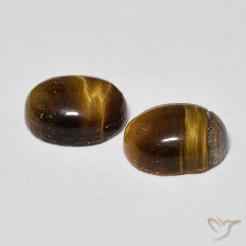 Pedras preciosas de Olho de Tigre Marrom Quente natural de 3.32 ct, oval, Opaco