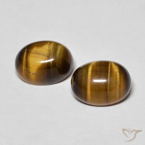 3.16ctw Natural Marrom-amarelado Olho de Tigre, oval, Opaco