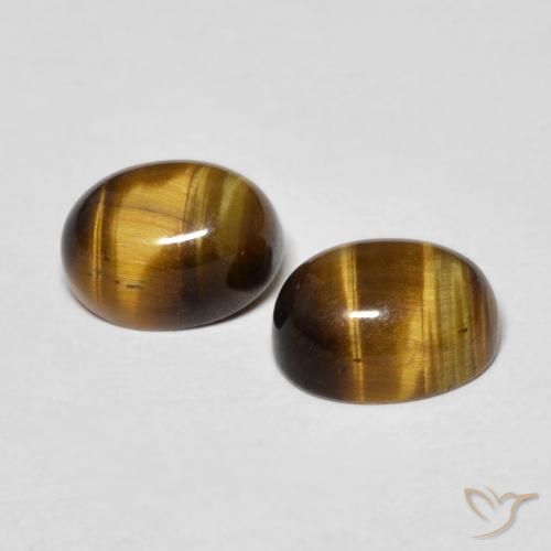 Pedras preciosas de tiger's eye marrom natural de 3,16 ct, corte oval, opaco