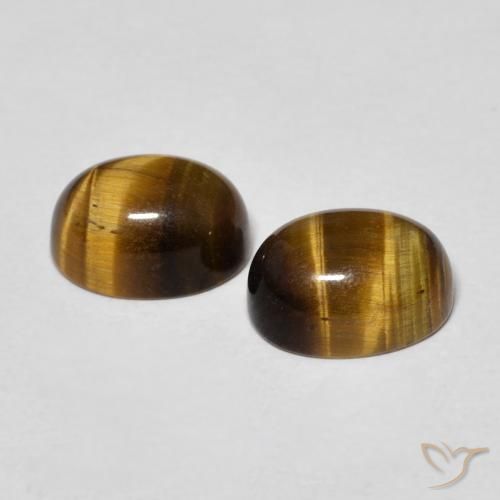 Pedras preciosas de tiger's eye marrom natural de 3,16 ct, corte oval, opaco