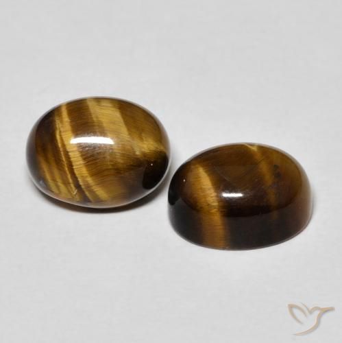 Pedras preciosas de Olho de Tigre Marrom Quente natural de 4.72 ct, oval, Opaco