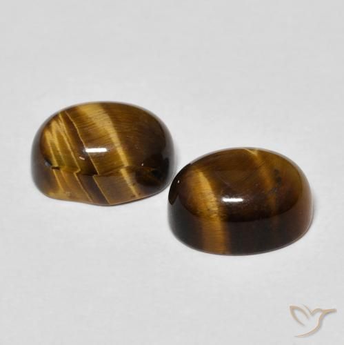 Pedras preciosas de Olho de Tigre Marrom Quente natural de 4.72 ct, oval, Opaco
