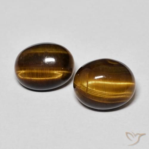 4.43ctw Natural Castanho médio Olho de Tigre, oval, Opaco