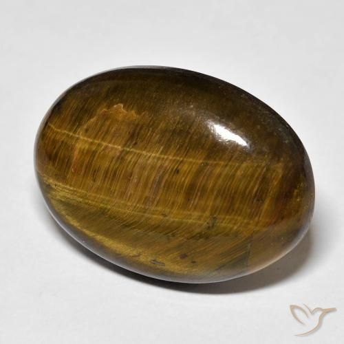 Olho de Tigre Medium Light-Brown Natural 24.85ct, oval, Opaco