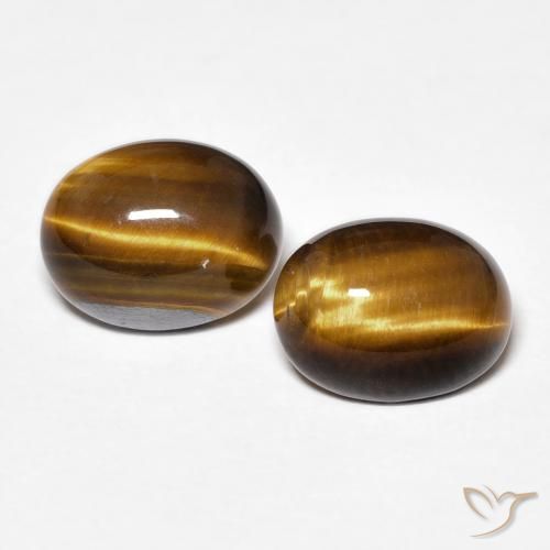 3.47ctw Natural Marrom Quente Olho de Tigre, oval, Opaco