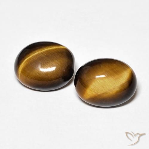 3.30ctw Natural Medium Dark-Brown Olho de Tigre, oval, Opaco
