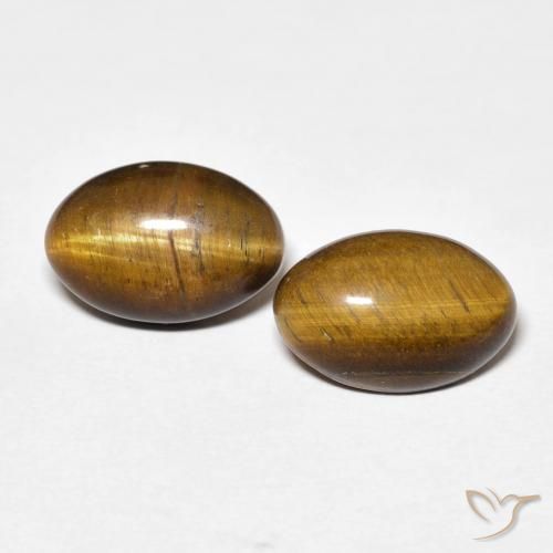 7.36ctw Natural Medium Dark-Brown Olho de Tigre, oval, Opaco