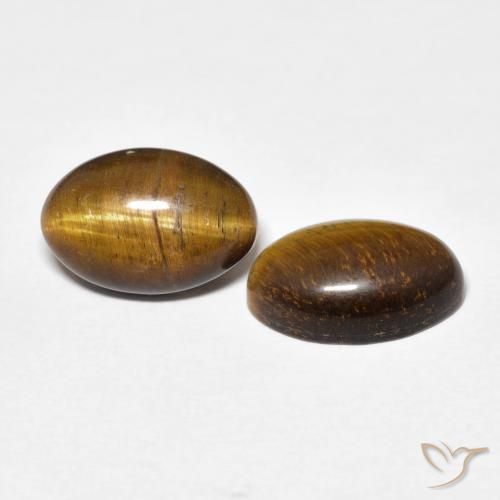 Pedras preciosas de Olho de Tigre Medium Dark-Brown natural de 7.36 ct, oval, Opaco
