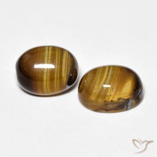 Pedras preciosas de Olho de Tigre Castanho médio natural de 4.81 ct, oval, Opaco