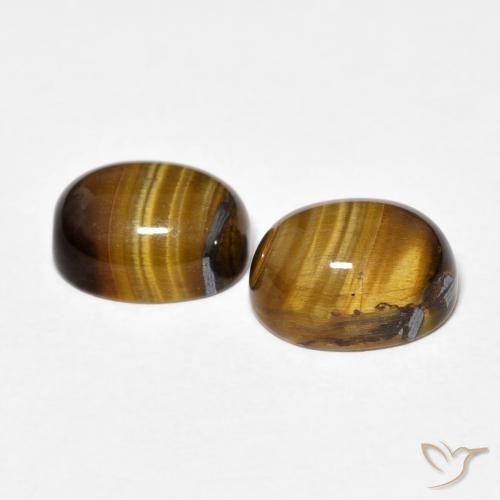 Pedras preciosas de Olho de Tigre Castanho médio natural de 4.81 ct, oval, Opaco
