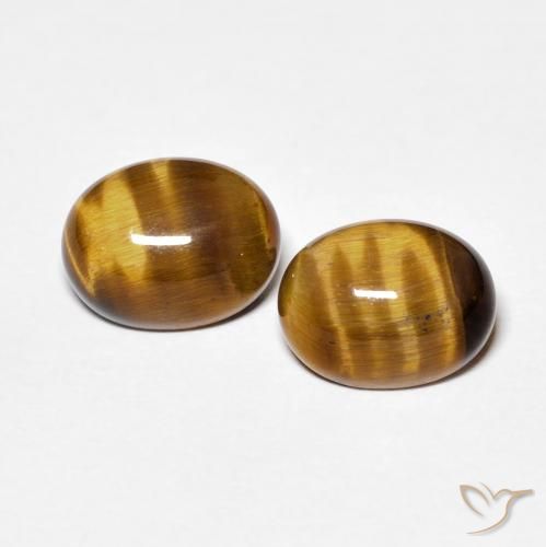 4.00ctw Natural Castanho médio Olho de Tigre, oval, Opaco