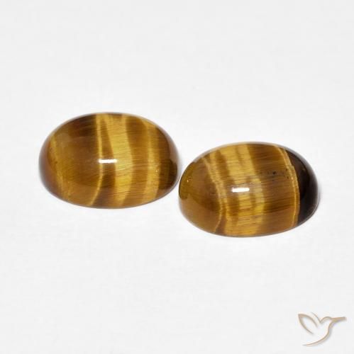 Pedras preciosas de Olho de Tigre Castanho médio natural de 4.00 ct, oval, Opaco