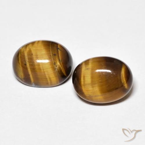 4.12ctw Natural Marrom-amarelado Olho de Tigre, oval, Opaco