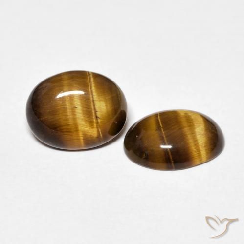 Pedras preciosas de Olho de Tigre Marrom Quente natural de 2.70 ct, oval, Opaco