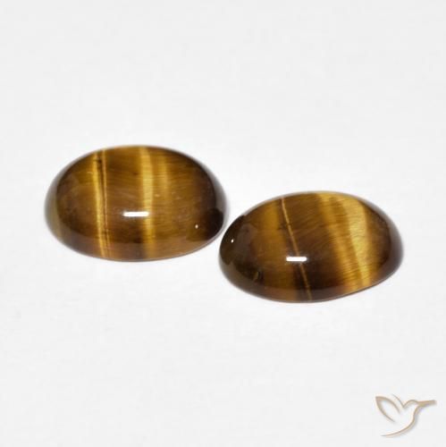 Pedras preciosas de Olho de Tigre Marrom Quente natural de 2.70 ct, oval, Opaco