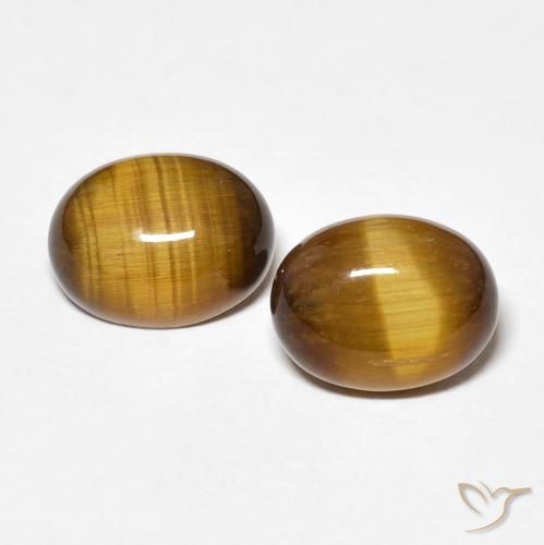 3.42ctw Natural Marrom-amarelado Olho de Tigre, oval, Opaco