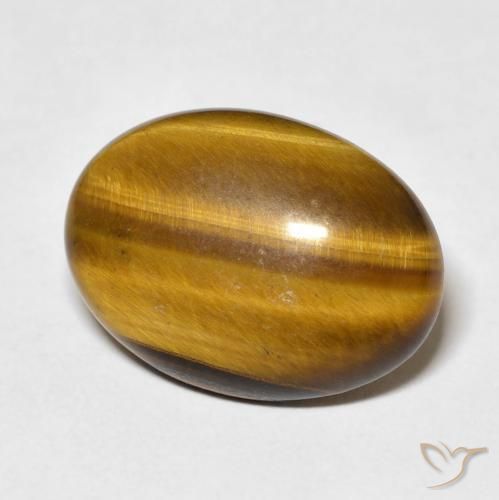 Olho de Tigre Castanho médio Natural 9.62ct, oval, Opaco