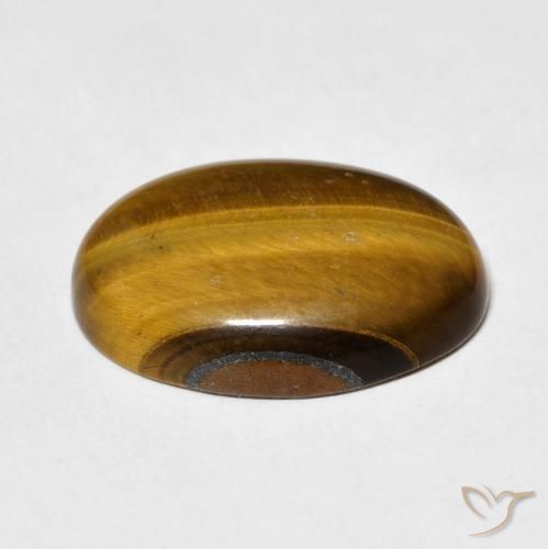 Olho de Tigre Castanho médio Natural 9.62ct, oval, Opaco