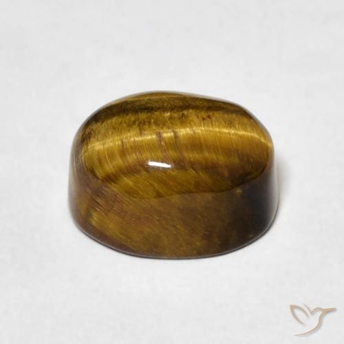 Olho de Tigre Castanho médio Natural 3.41ct, oval, Opaco