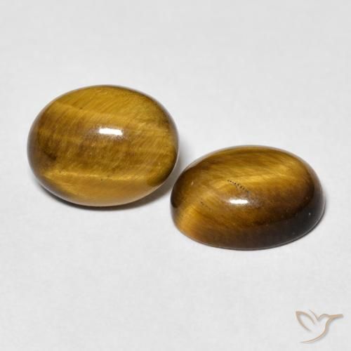 Pedras preciosas de Olho de Tigre Marrom claro natural de 5.66 ct, oval, Opaco