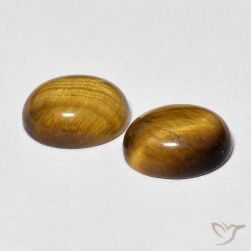 Pedras preciosas de Olho de Tigre Marrom claro natural de 5.66 ct, oval, Opaco