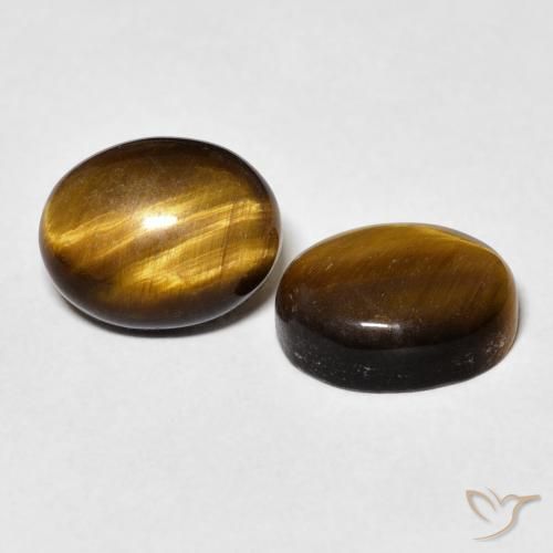 Pedras preciosas de Olho de Tigre Marrom dourado natural de 5.80 ct, oval, Opaco
