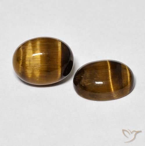 Pedras preciosas de Olho de Tigre Castanho médio natural de 3.64 ct, oval, Opaco