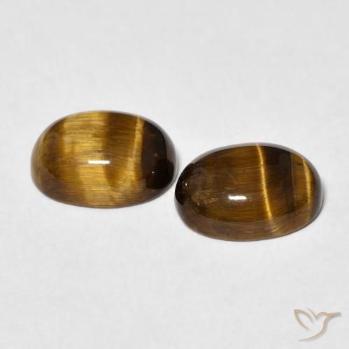 Pedras preciosas de Olho de Tigre Castanho médio natural de 3.64 ct, oval, Opaco