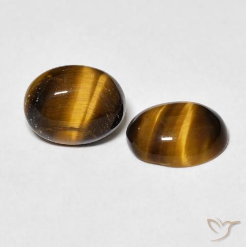 Pedras preciosas de Olho de Tigre Marrom Quente natural de 3.05 ct, oval, Opaco
