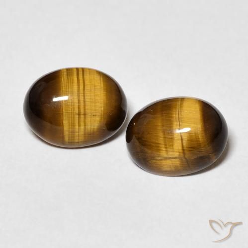 3.21ctw Natural Castanho médio Olho de Tigre, oval, Opaco