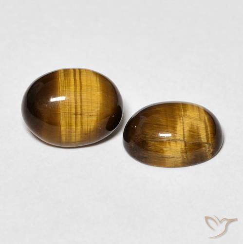 Pedras preciosas de Olho de Tigre Castanho médio natural de 3.21 ct, oval, Opaco