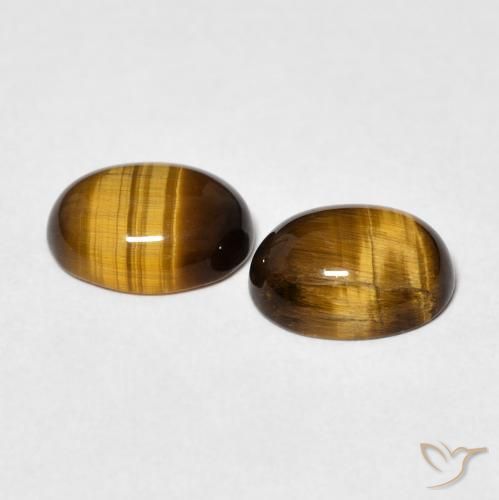 Pedras preciosas de Olho de Tigre Castanho médio natural de 3.21 ct, oval, Opaco