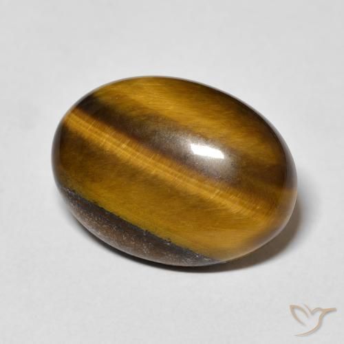 Olho de Tigre Marrom-amarelado Natural 11.52ct, oval, Opaco