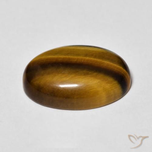 Olho de Tigre Marrom-amarelado Natural 11.52ct, oval, Opaco