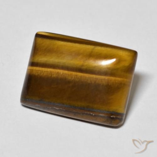 Olho de Tigre Castanho médio Natural 12.14ct, baguete, Opaco