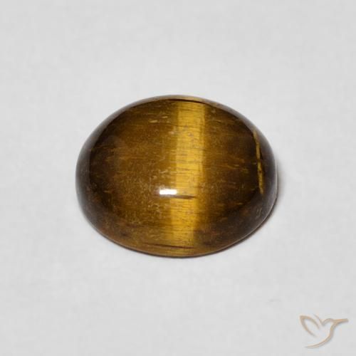 Olho de Tigre Marrom-amarelado Natural 1.98ct, Redondo, Opaco