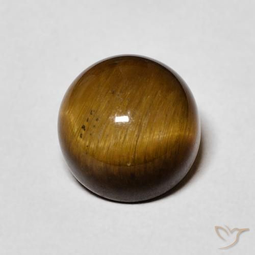 2.66ct Natural Marrom Quente Olho de Tigre, Redondo, Opaco