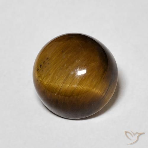 Olho de Tigre Marrom Quente Natural 2.66ct, Redondo, Opaco