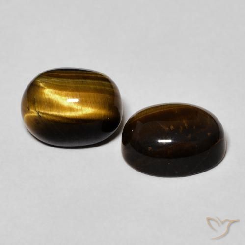 Pedras preciosas de Olho de Tigre Marrom Quente natural de 4.46 ct, oval, Opaco