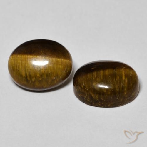Pedras preciosas de Olho de Tigre Marrom Quente natural de 6.24 ct, oval, Opaco