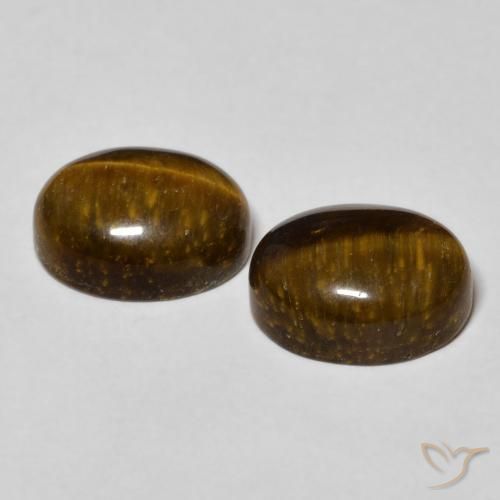 Pedras preciosas de Olho de Tigre Marrom Quente natural de 6.24 ct, oval, Opaco